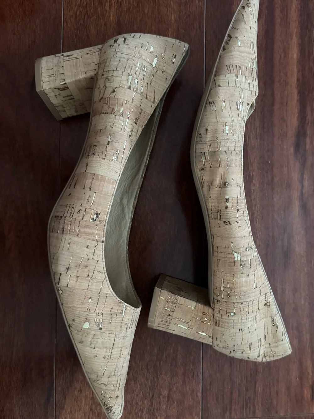 kate spade Cork Block Heel Pumps in Natural Beige